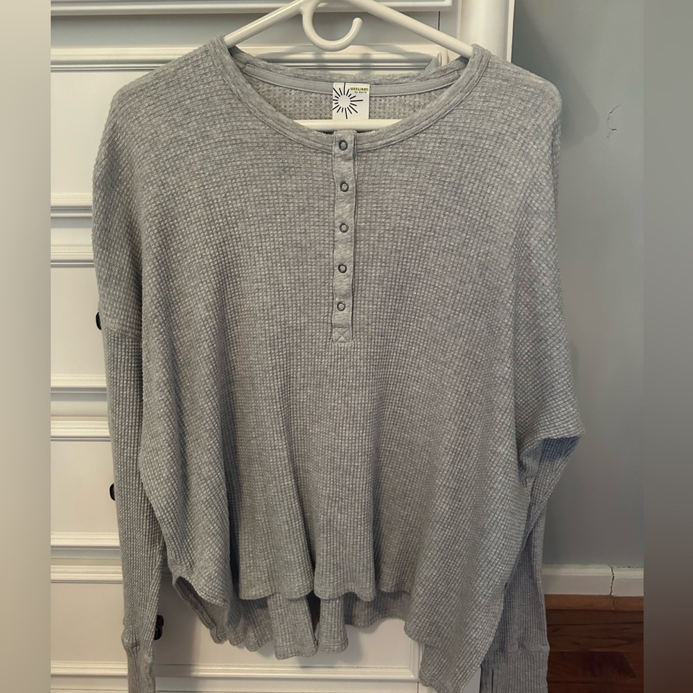 Aerie Grey Button-Up